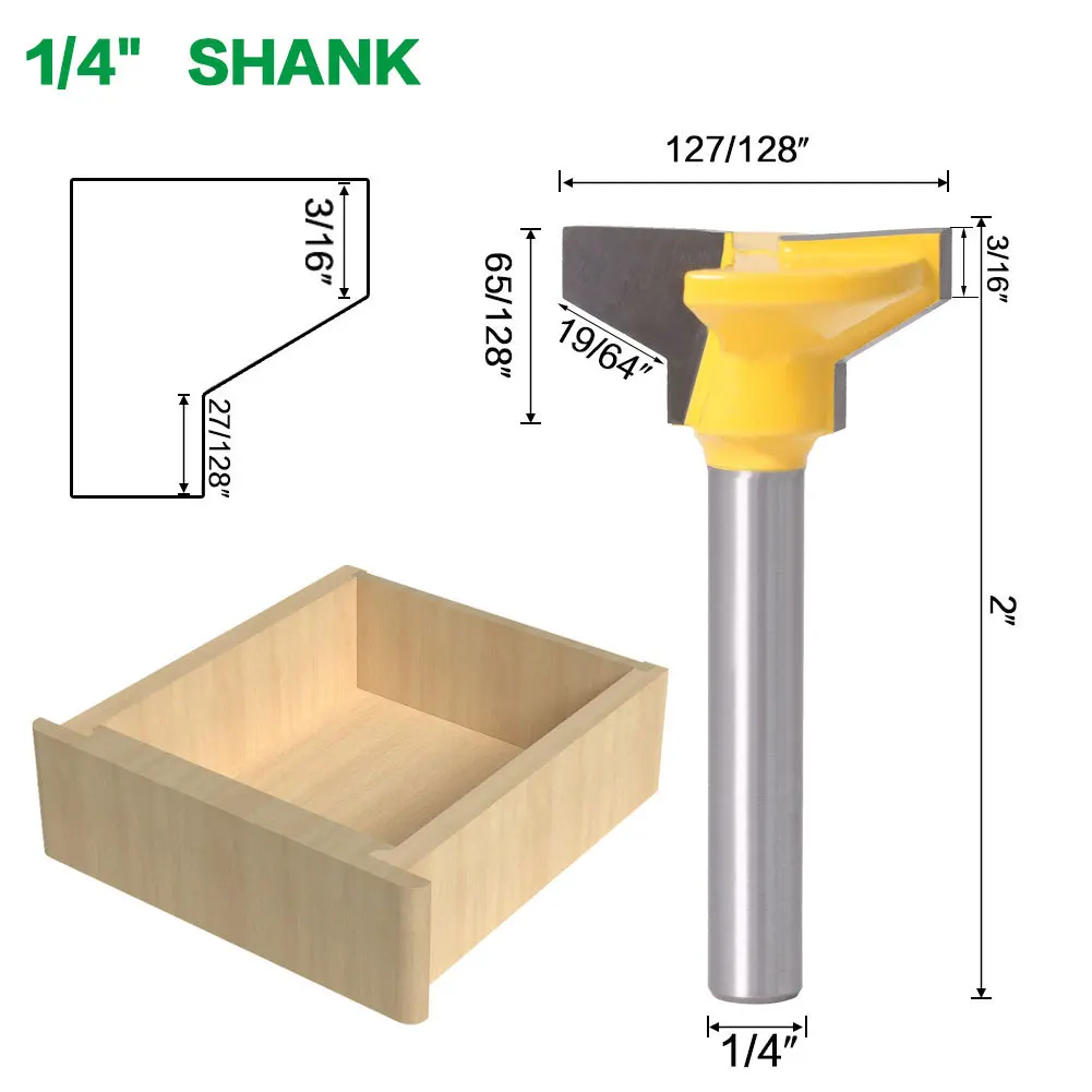 1/4 Handle 6mm Handle Drawer Mortise Splicer Woodworking Mortise Cabinet,Drawer Milling Cutter (6mm shank, 1/4 shank)