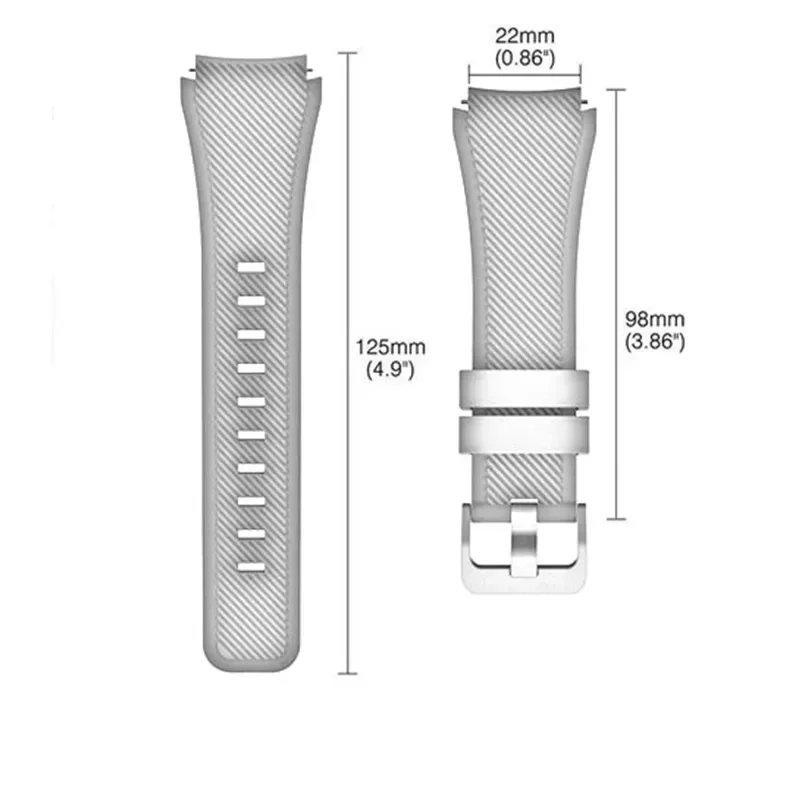 20-mm- und 22-mm-Armband für Samsung Galaxy Watch 5/6/4/3/46 mm/Active 2/Gear S3 Frontier/Sport, Silikonarmband, Huawei GT 4/3/2/2E. – Detail 2
