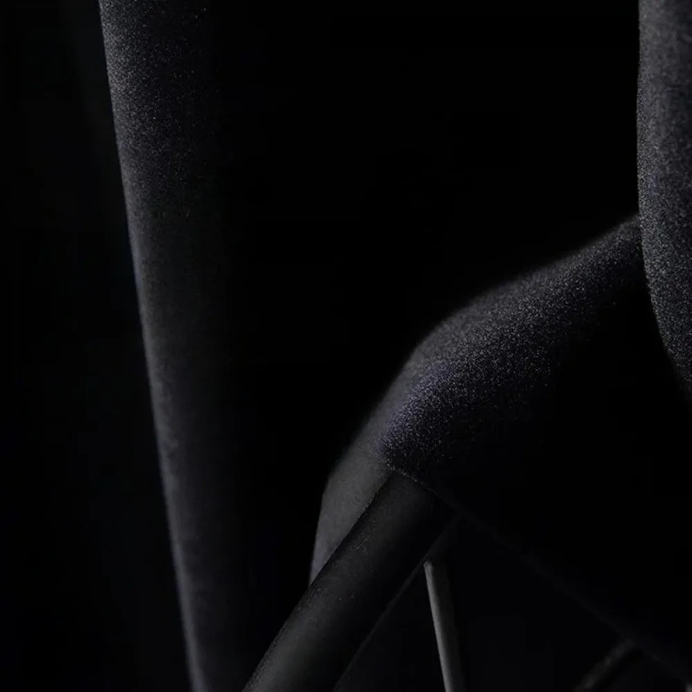 ستائر مخملية سوداء على الطراز الأمريكي مقاومة للضوء بالكامل ومضادة للشمس وغرفة النوم وغرفة المعيشة ستائر عصرية جديدة من القماش المخملي مخصصة #4