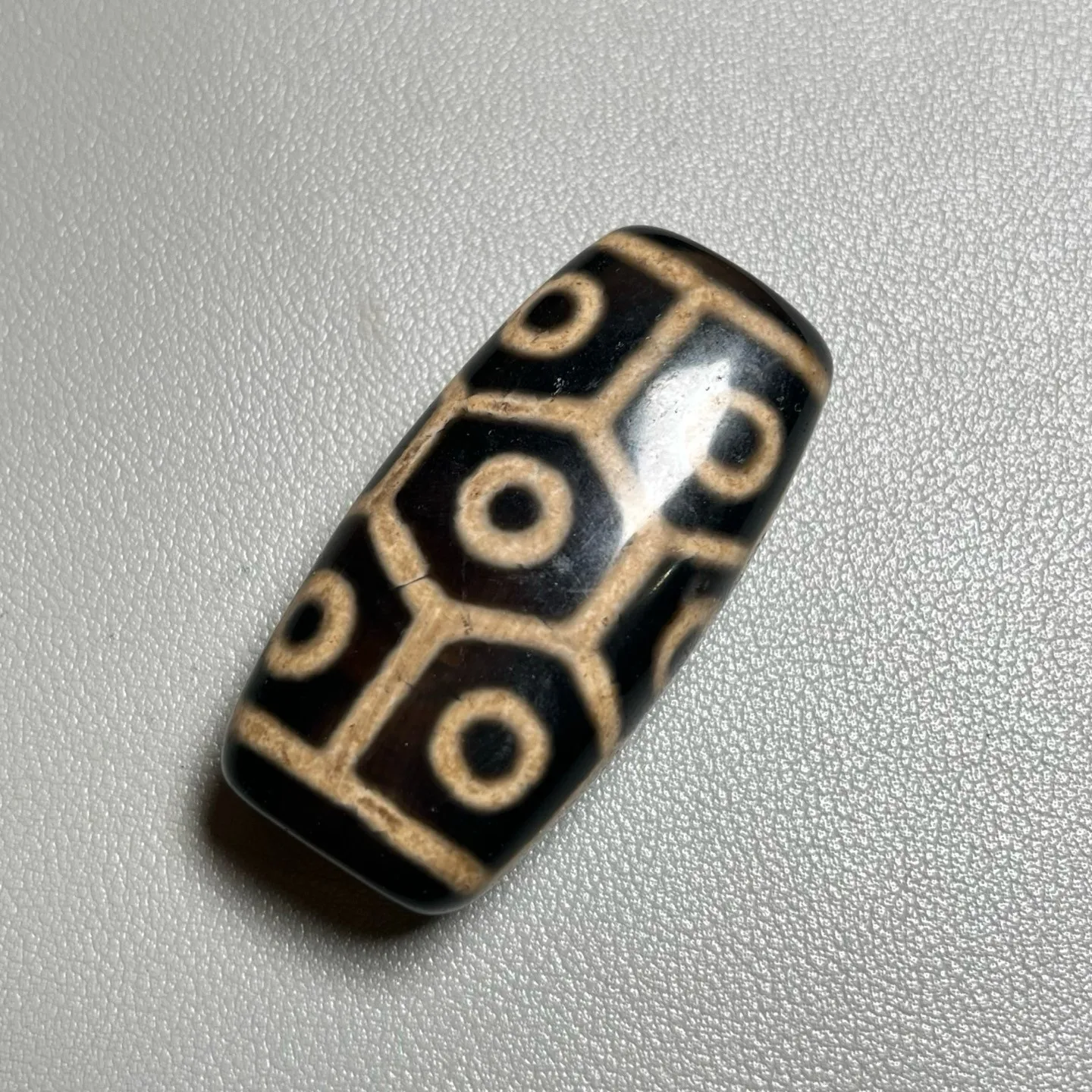 Rare Tibetan Old Agate dZi Turtle shell 9 Eyes Bead Amulet Pendant 50mm