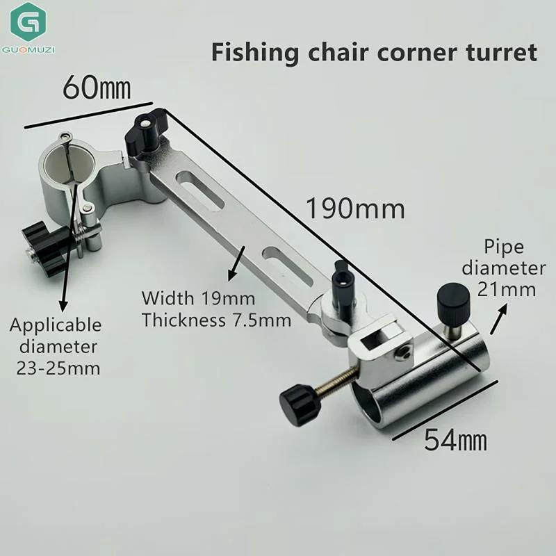 Extended Aluminum Alloy Adjustable Rotating Corner Fishing Chair Fishing Rod Holder European Style Long Pole Universal Connector