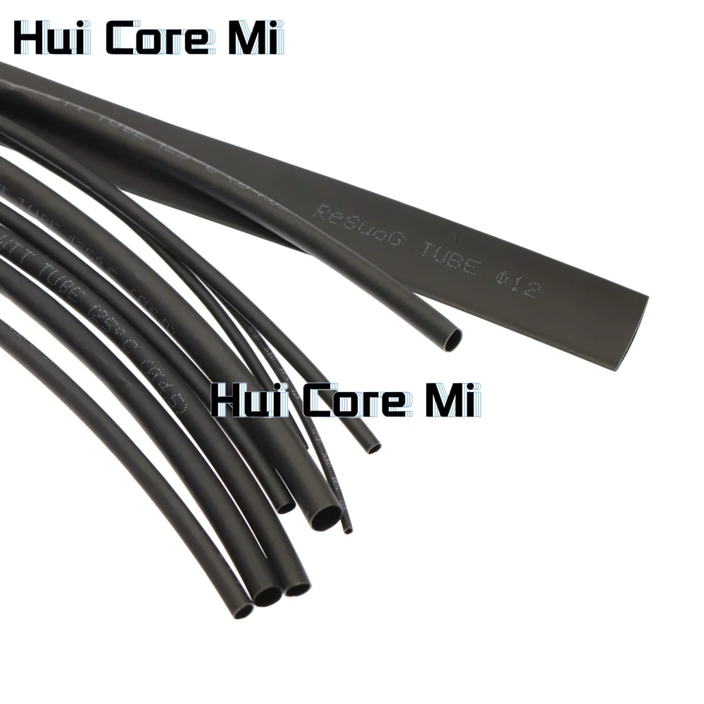 Black heat shrink tubing insulation sleeve wire protection tube 0.6-80mm hot melt tube thickened twice heat shrink tubing