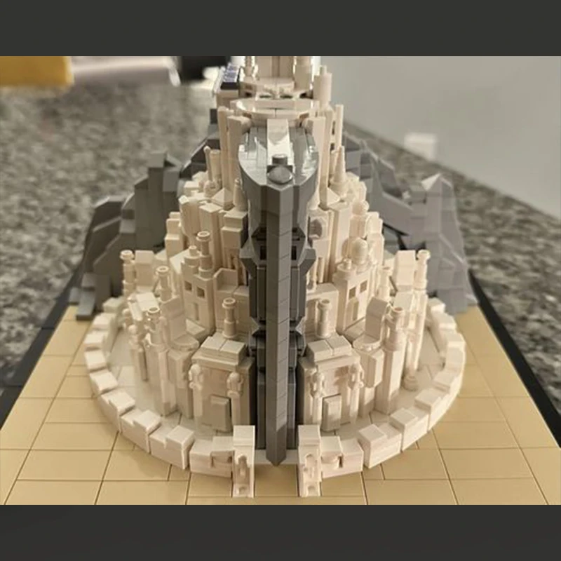 1477pcs Ring Movie Building Block Model MOC Midi Scale Tower Of Gondor Building Ornament DIY Toys MOC-127335