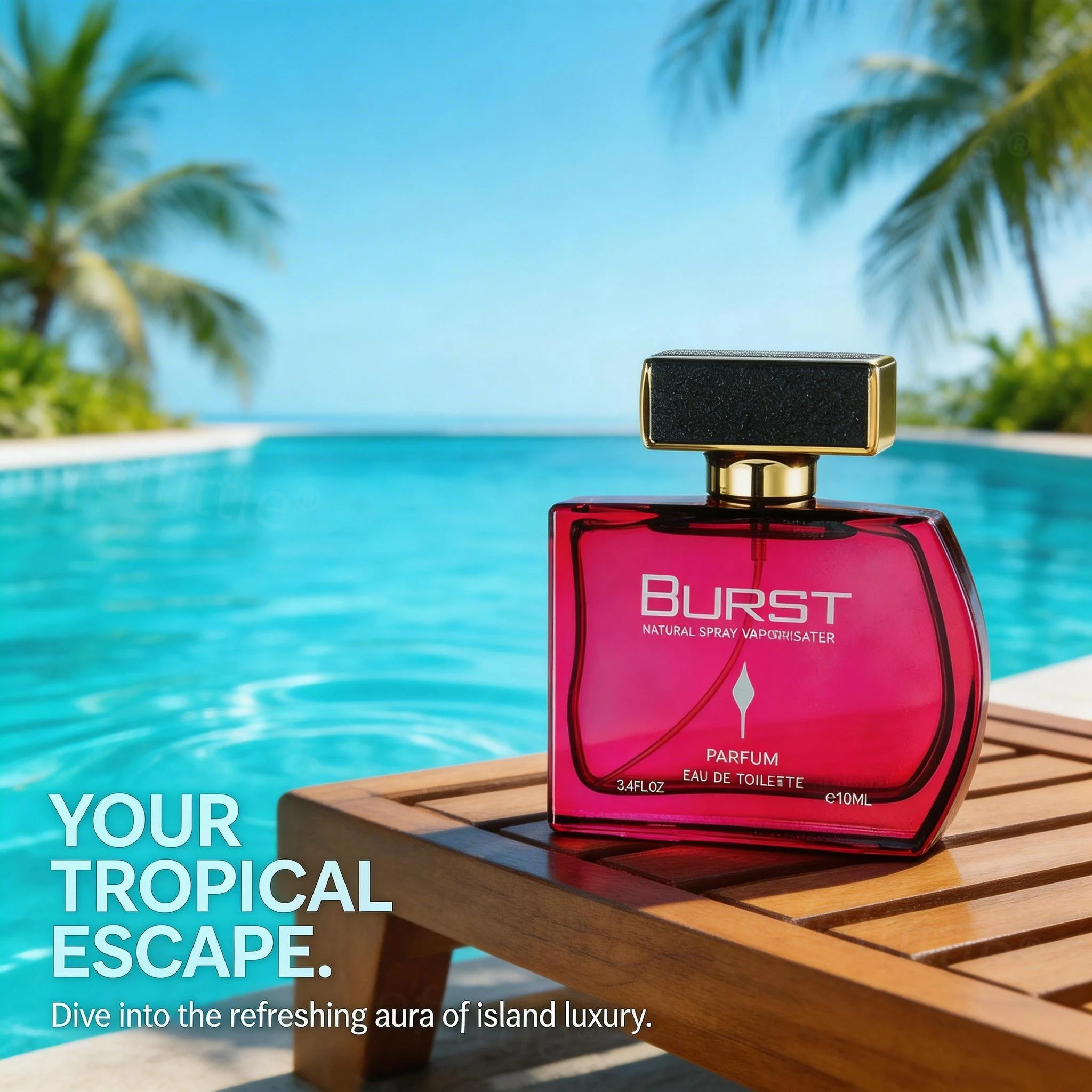 Coastal Gourmand Bloom 3.4oz Eau de Toilette, Fragancia Dulce de Larga Duración, Vacaciones en la Playa, Escapada Tropical, Mezcla Casual de Verano