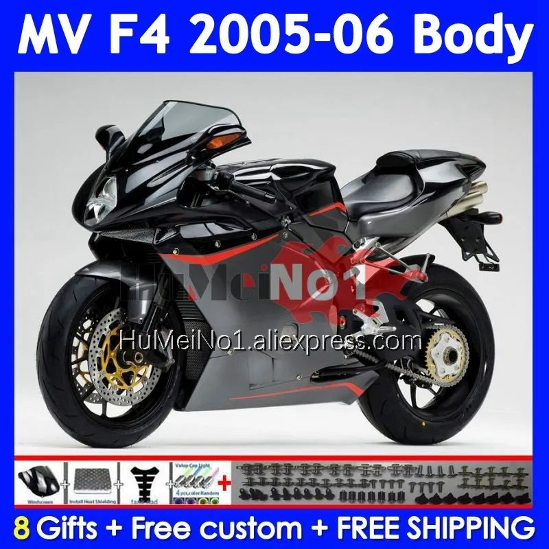 Body For Agusta MV F4 R312 750S Flat black 1000 R 750 1000CC 310No.20 1000R 312 1078 1+1 MA MV F4 2005 2006 05 06 Fairing Kit