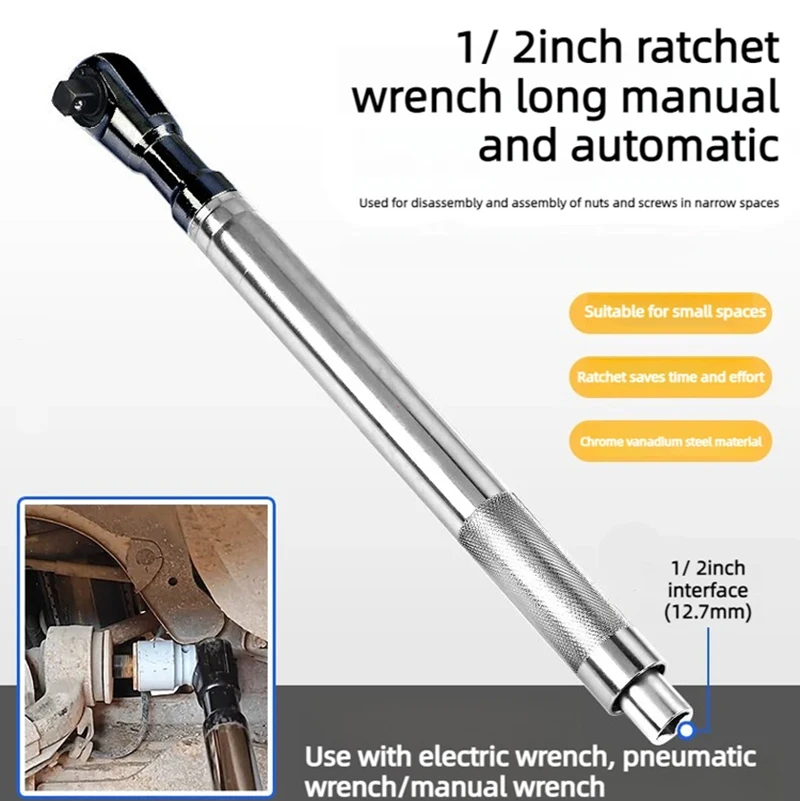 

Universal Offset Impact Extension Wrench,Ratchet Wrench High Torque Auto Repair Tool,1/2" Manual Automatic Repair Tools Spanner