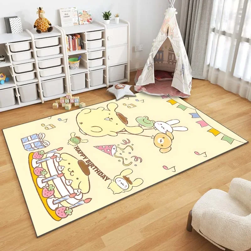 Japaese Sanrio Dog Pom Pom Purin Pattern Living Room Bedroom Carpet Bedside Bathroom Floor Mat Cloakroom Girls Room Home Decor