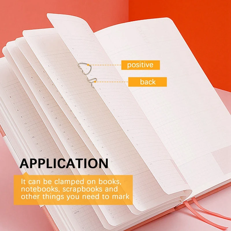 100 Pieces Love Heart Shaped Small Paper Clips Bookmark Clips For Office School Home Metal Paper Clips