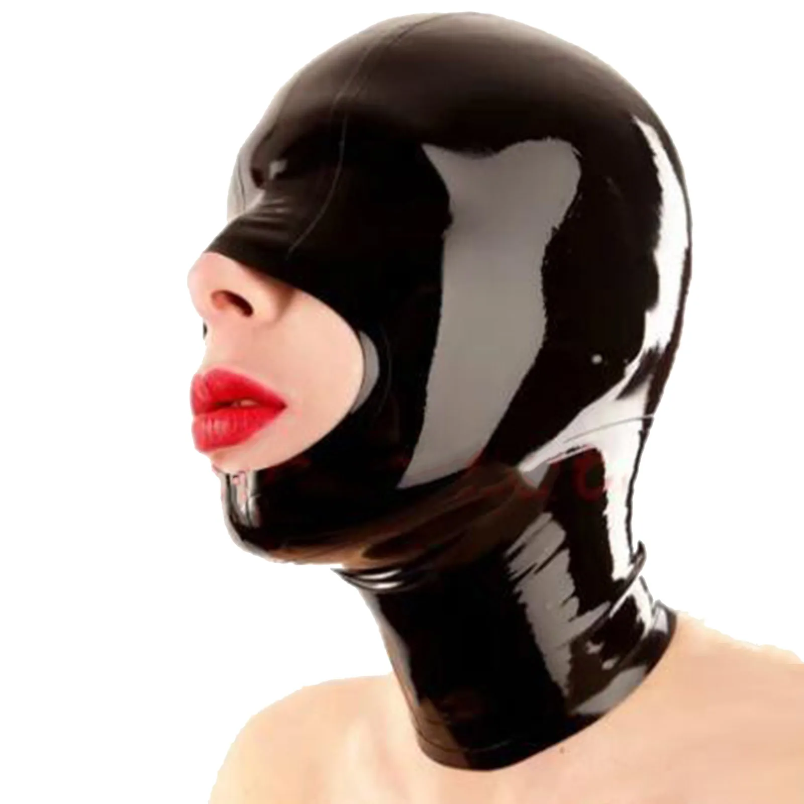 Latex Capuchon Masker Open Ogen Mond En Neusgaten Masker Vrouwen Mannen Capuchon Unieke Clubkleding Hoofddeksels Sexy Cosplay Koppels Gezichtsmasker Kap