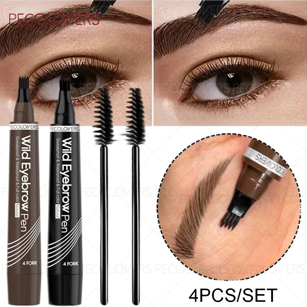 4PCS/Set Eyebrow Makeup Set -Waterproof and Long Lasting,  Fill Sparse Brows, Natural Makeup Sense, Soft Misty Brow Look, Daily