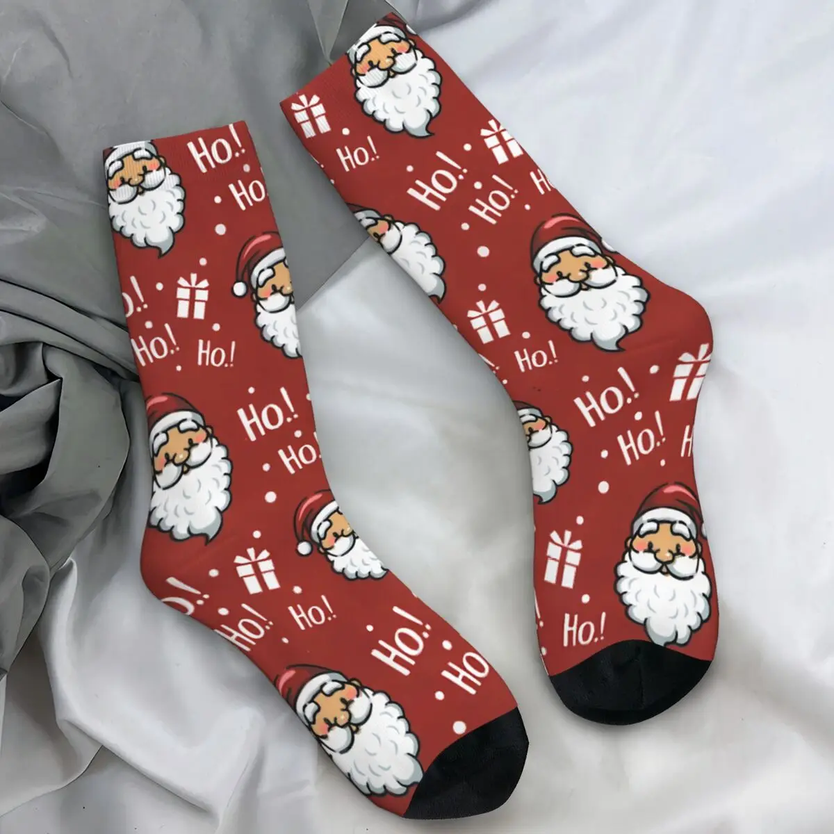 عيد الميلاد سانتا كلوز الجوارب الأحمر جوارب أنيقة الشتاء عدم الانزلاق للجنسين الجوارب لينة مخصصة في الهواء الطلق جوارب رياضية #1