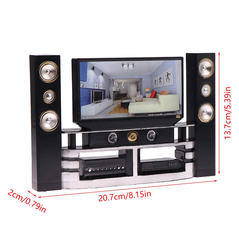 1/12 Dollhouse Simulation TV Audio Home Theater Mini Ornaments Miniature Dolls House Living Room Micro Scene Furniture Decor Toy