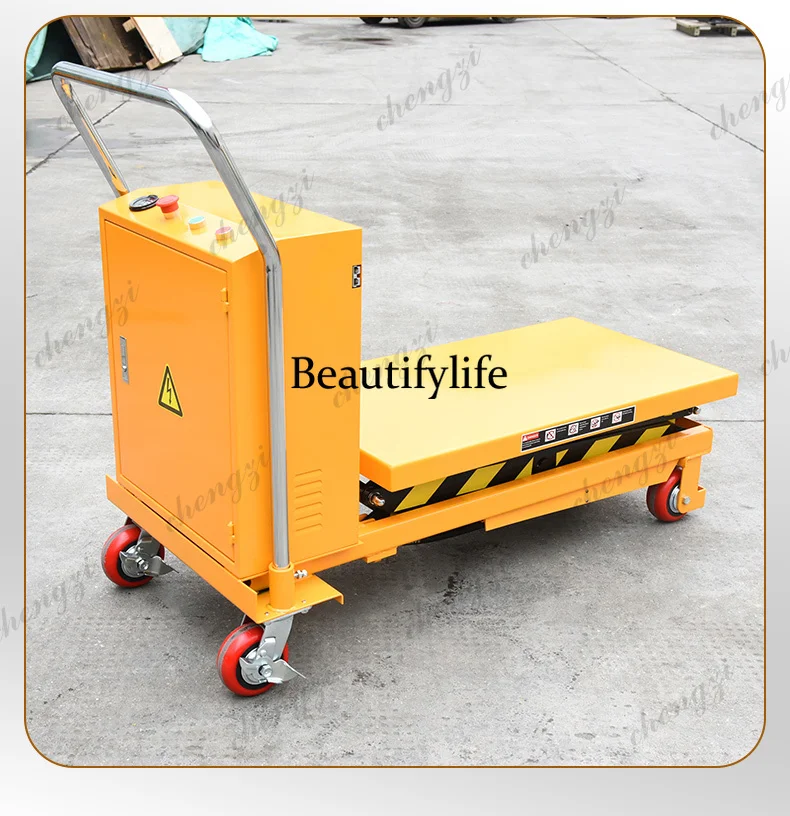 A68 Hydraulic Platform Mobile Hand Push Walking Lift Semi-Electric Scissor Lift Small Electric Hydraulic Cart