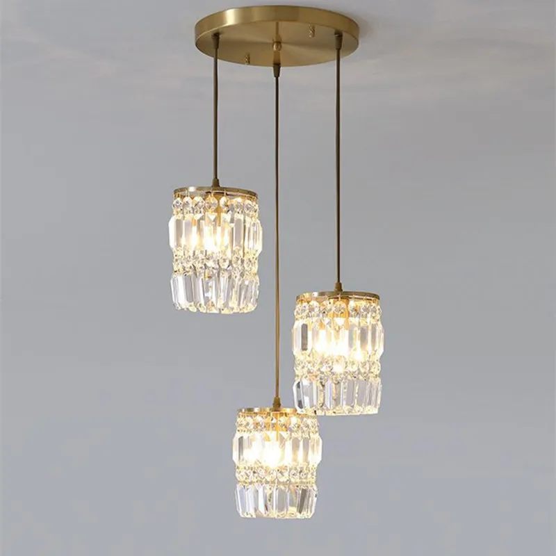 

Nordic Chandelier Room Decor Led Pendant Light Modern Dining Room K9 Crystal Hanging Lamps For Ceiling Luxury Lustre Fixture