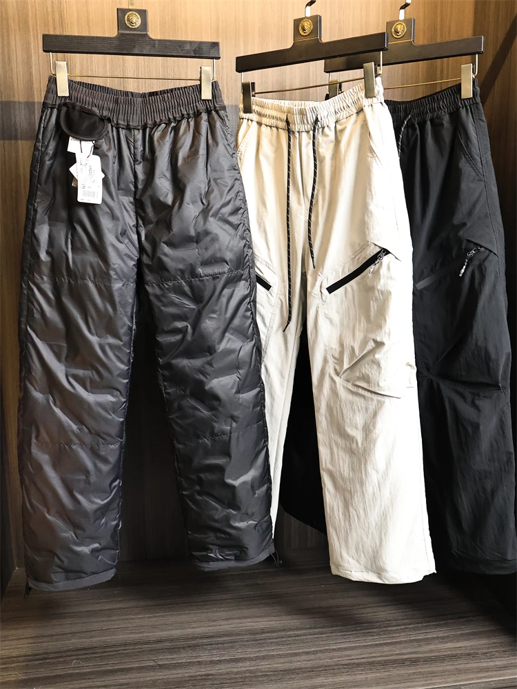 

Outdoor Men's Casual down Pants Windproof Waterproof Straight Leg Faionable Urban Sle Polyester Fiber Long Pants Du dow...