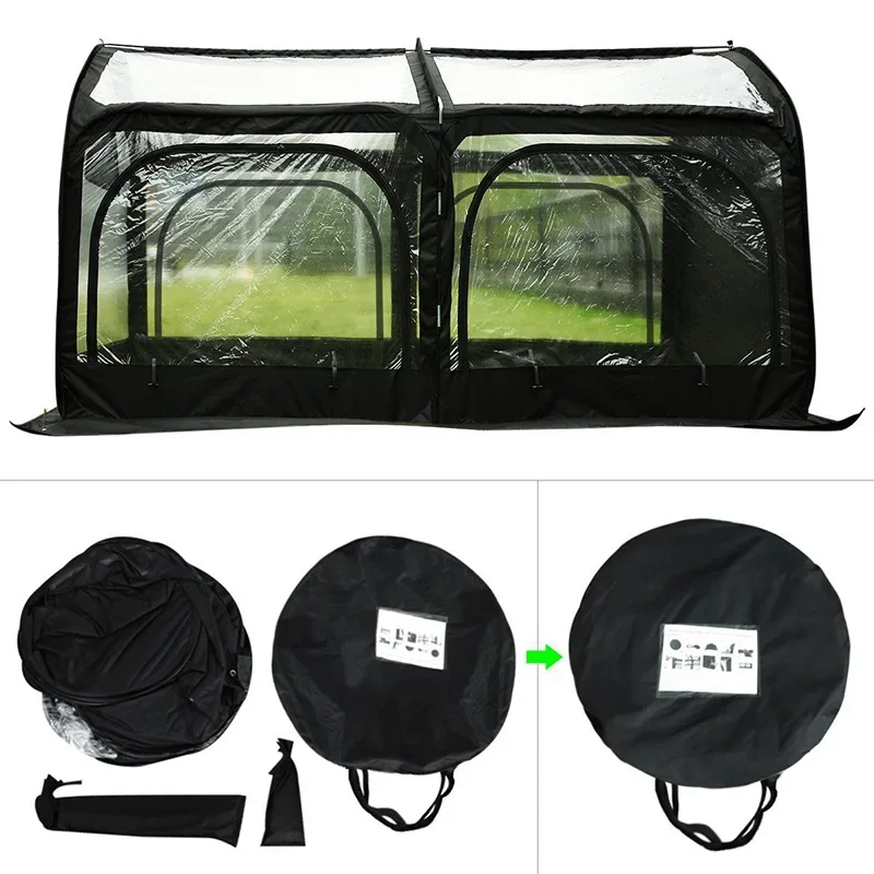 Cross-border Amazon hot sale, large space foldable transparent PVC tunnel walk-in garden