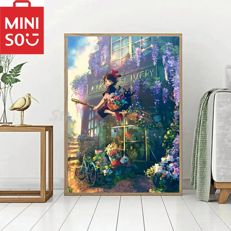 

MINISO картина маслом по номерам наборы мечтательный мультфильм ведьма девушка рисунок холст DIY картины по номерам домашний декор