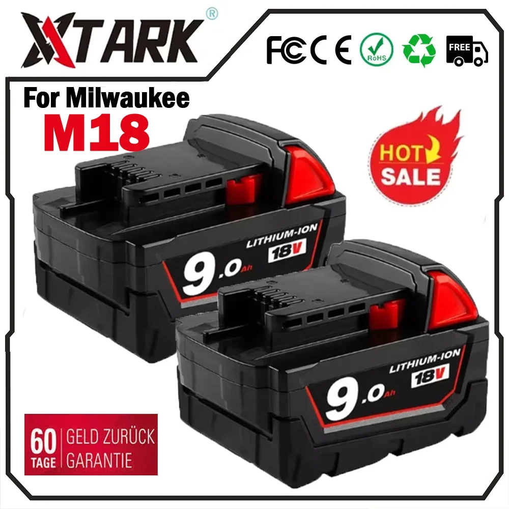 Para batería Milwaukee M18 18V 12.0Ah 9.0Ah batería de litio de repuesto para batería Milwaukee M18 48-11-1815 48-11-1850 2604-22