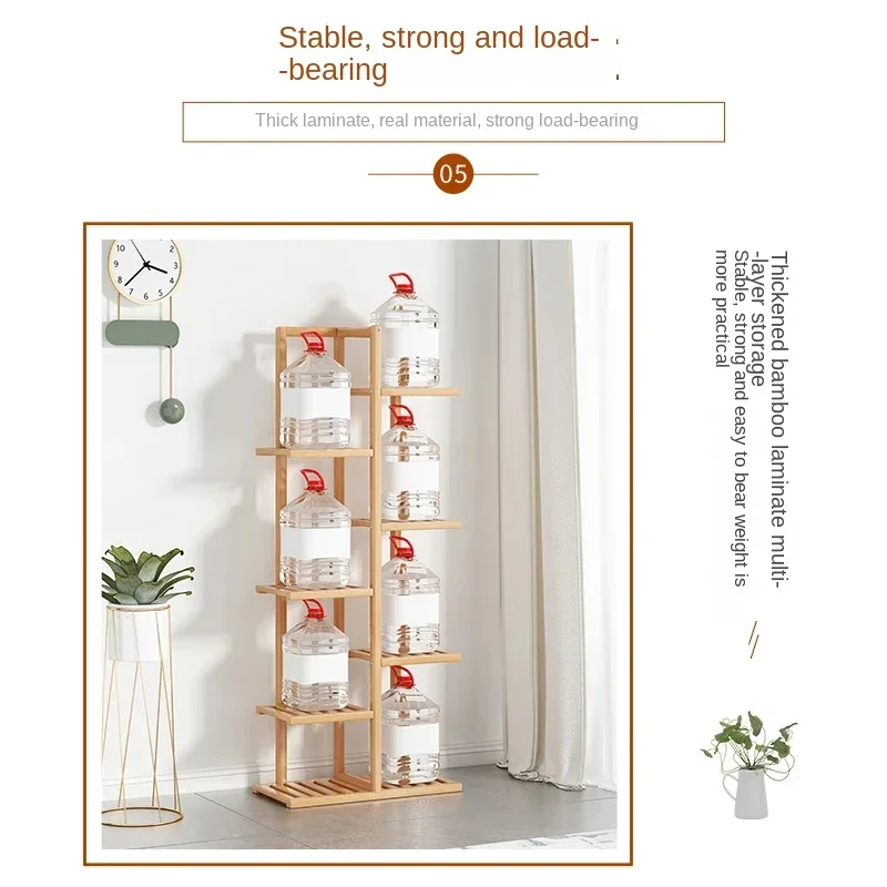 Prateleira de flores de bambu, 6/7 potes, display vertical, suporte para plantas internas/externas, jardim doméstico, prateleiras de canto, escada, planta