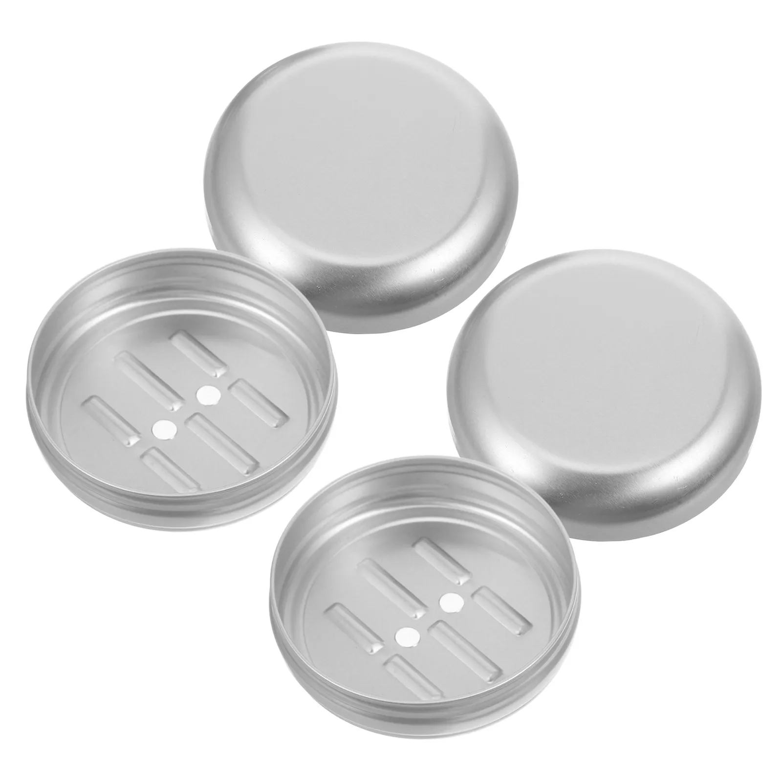 

Комплект из 2-х круглых алюминиевых герметичных контейнеров для мыла: компактные, легкие, портативные, для путешествий, для ванной комнаты