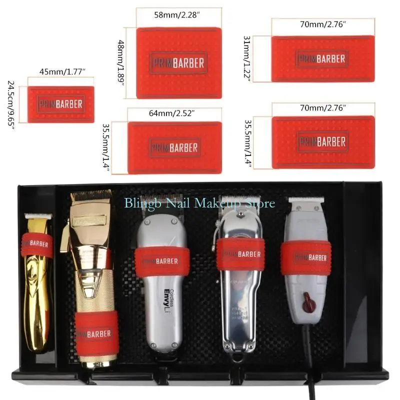 28TA 5Pcs Barber Clipper Grip Non Slip Bands Electric Hair Cutter Holder Sleeve Cover view 6