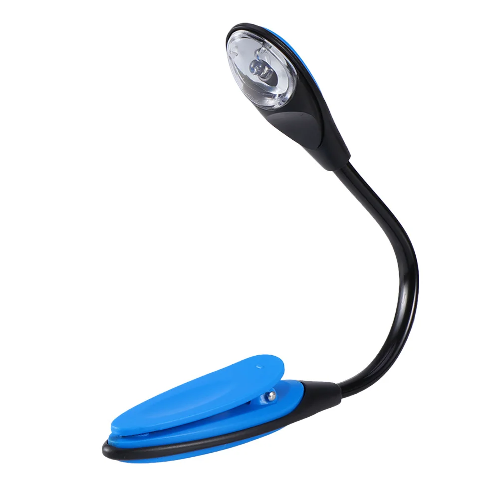 2Pcs Portable Mini LED Booklight Clip Travel Reading Lamp Flexible Bright Light for Bed Book Laptop Eye Protection Non Flicker