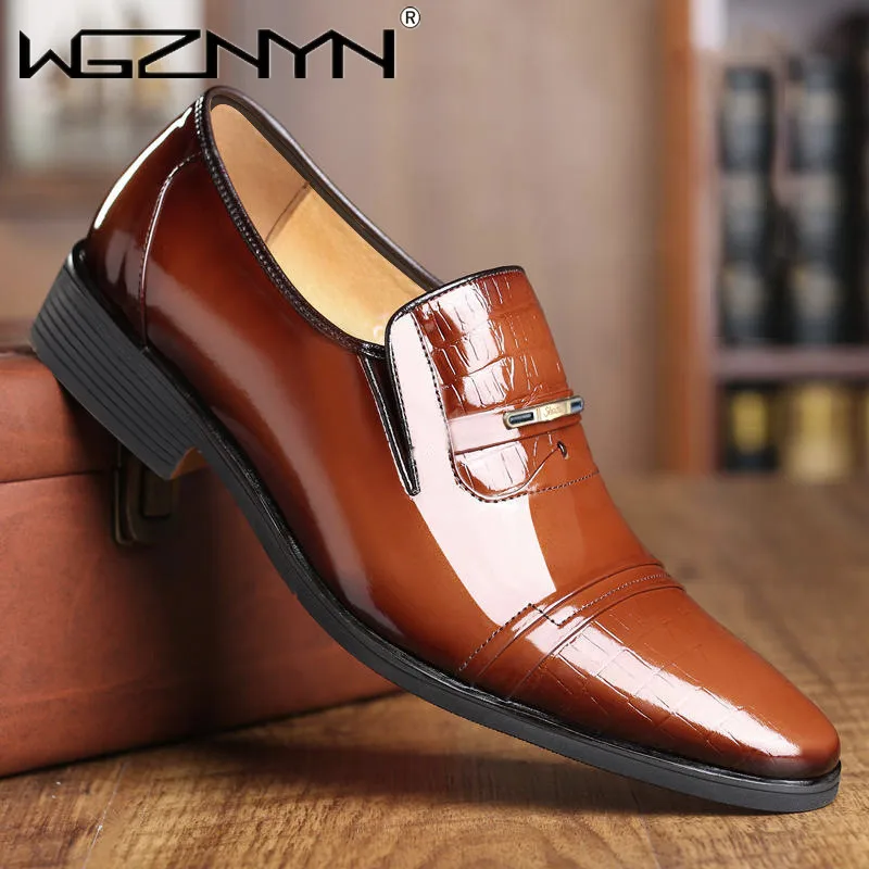 

Роскошные деловые кожаные туфли-оксфорды, мужские дышащие деловые туфли из лакированной кожи, мужские офисные свадебные туфли больших размеров на плоской подошве, мужские черные