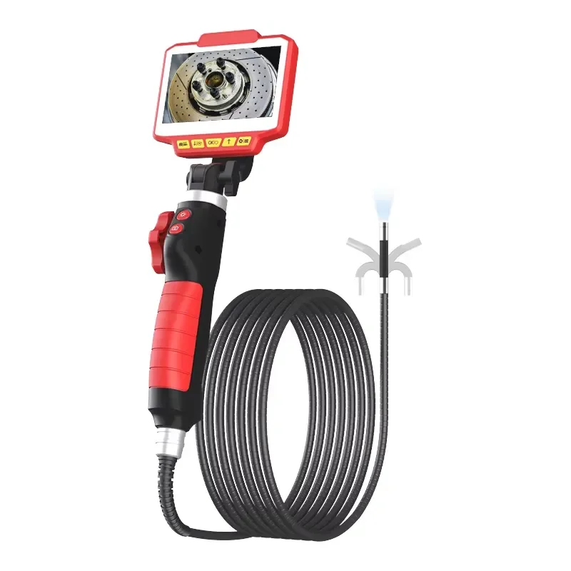 Dearsee 4.3 Inch Articulating Borescope Inspection Camera With Light Two Ways 180 Degrees Endoscope Camera