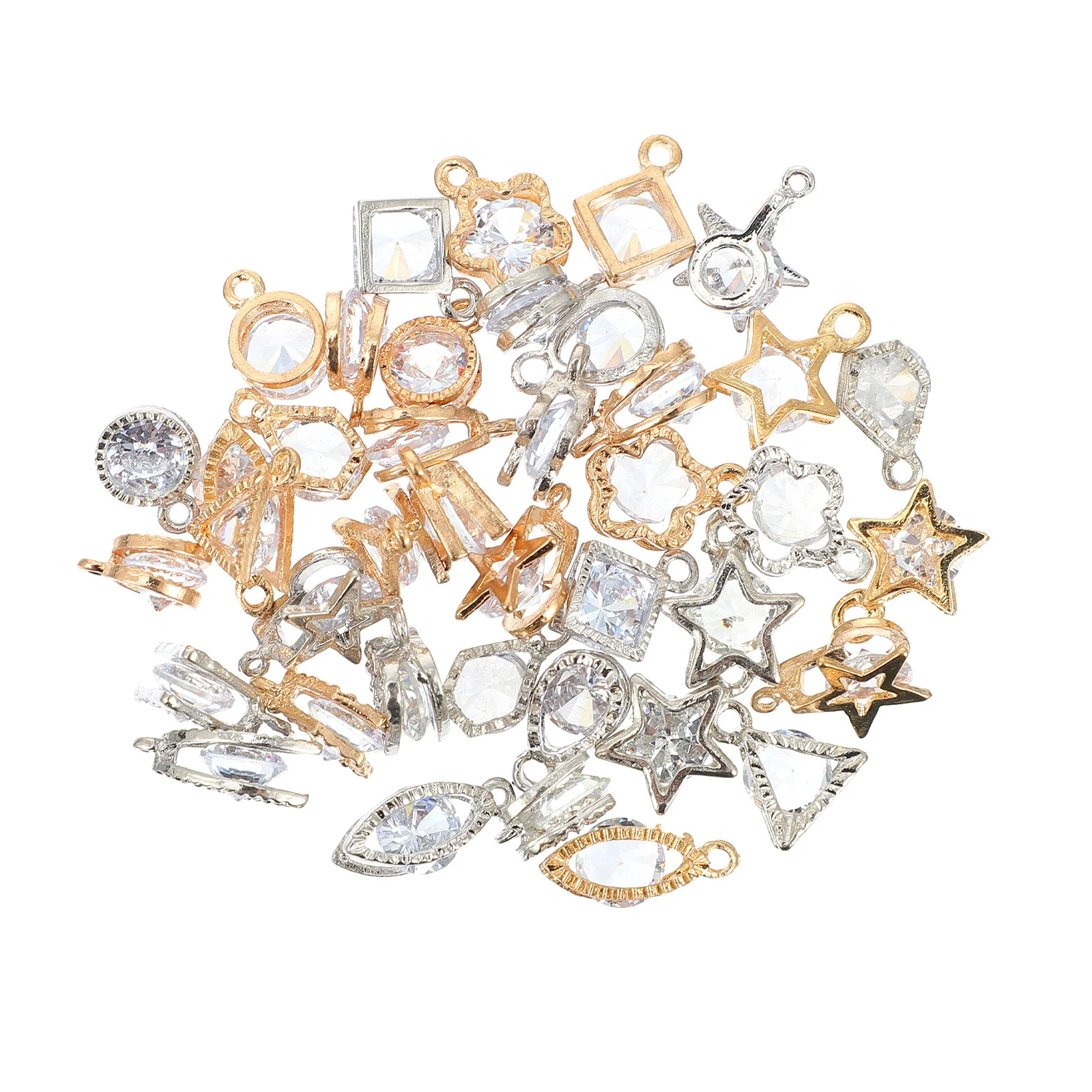 

40Pcs DIY Jewelry Accessories Crystal Zircon Pendants Shiny Bracelet Charms Necklace Earring Making Decorative Crafting