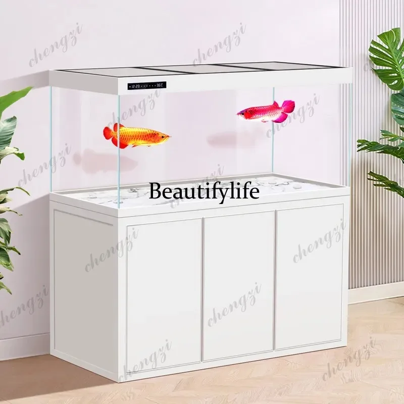 E182  Premium Tubeless Arowana Ecosystem Executive Floorstanding Aquarium with G-Crystal Glass  Advanced