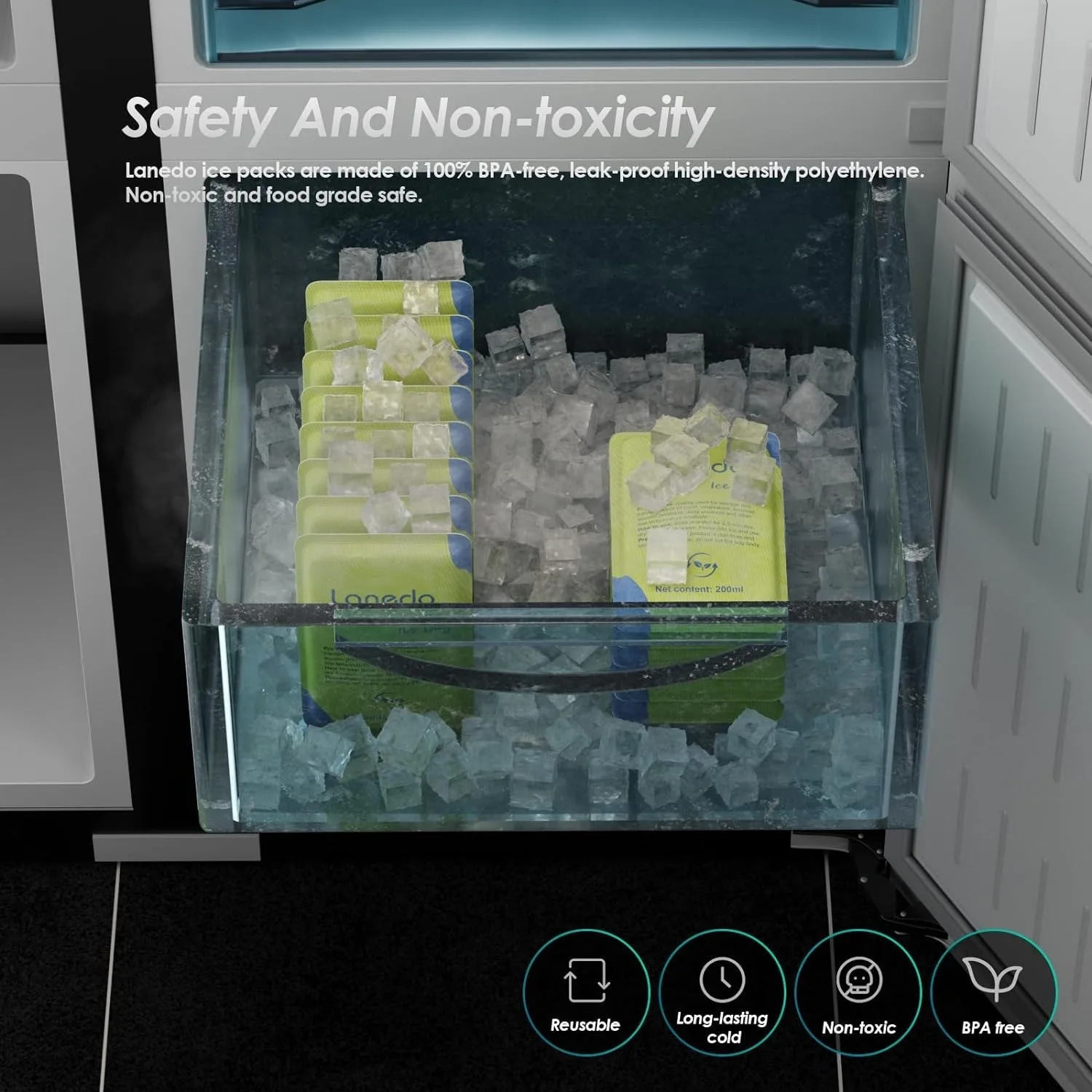 

50PCS (200ml) to maintain maximum freshness! Enjoy automatic water absorption and low-cost cooling, only 6-8 hours to freeze