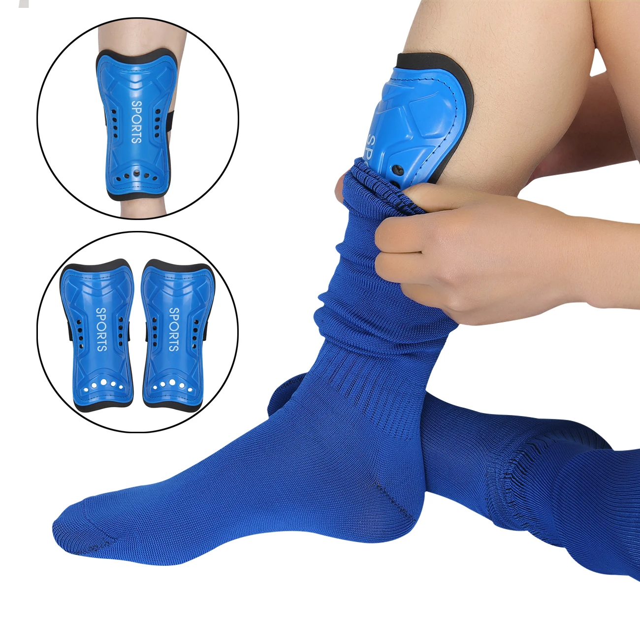 1 Pair Safety Protective Pads Knee Leg Protection Gear Shinguards Sleeves Sports protective gear soccer strap shin guards