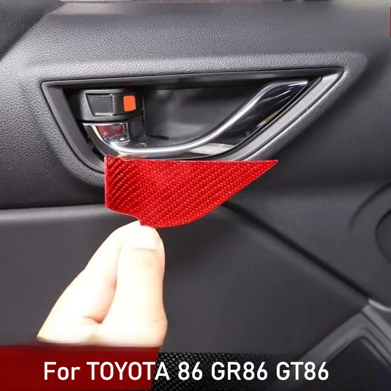 

For SUBARU BRZ For TOYOTA 86 GR86 GT86 Real Dry Carbon Fiber 2022 Interior Door Bowl Decorative Stickers Interior Modification