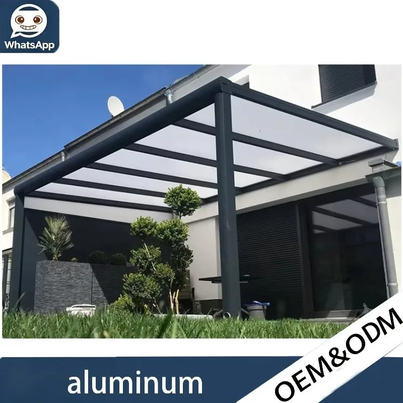 Xterior Waterproof Aluminum Pergola Gazebo Customizable Adjustable Louvered Roof Including LED Lighting For Home Outdoor Scene