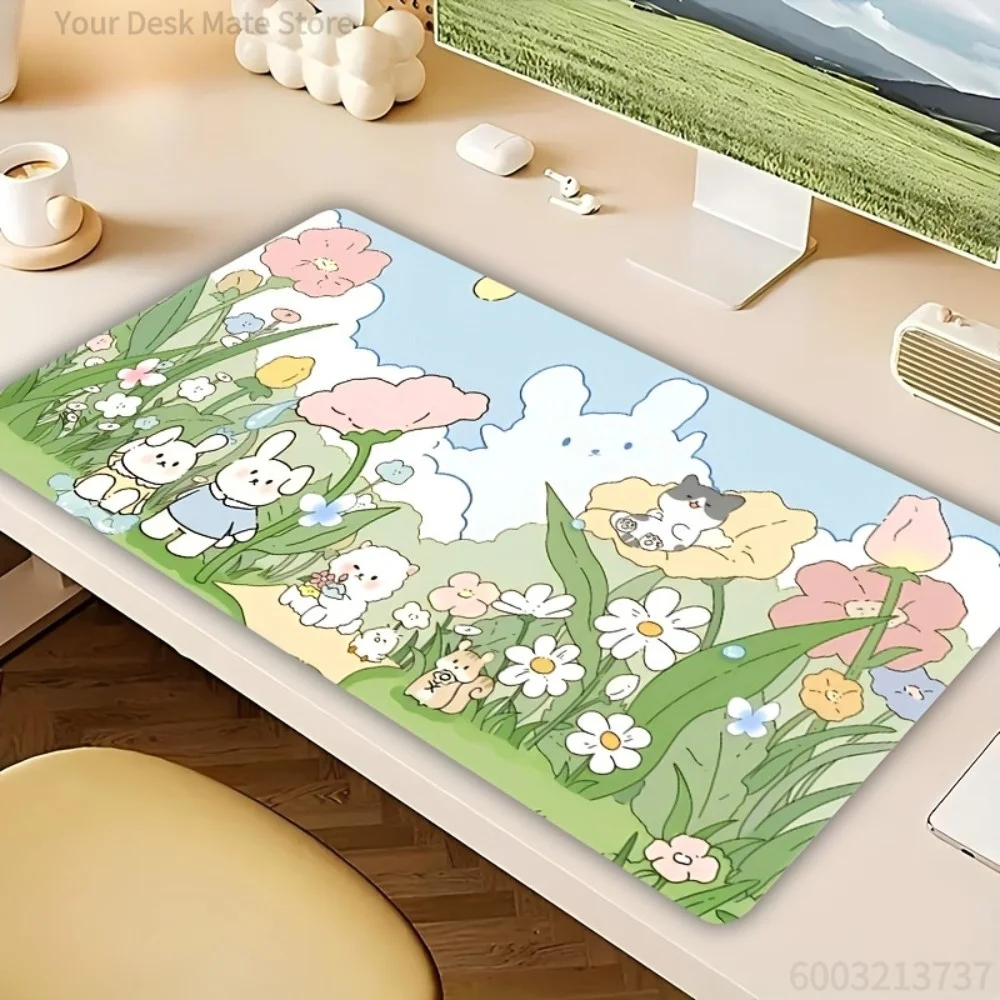 Um caprichoso mouse pad com tema de jardim tapetes de mesa tapetes de jogos teclado mecânico mouse pad