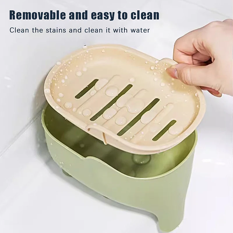 Waterproof Drain Rack Soap Container Tray Double Layer Creative Elephant Shape Soap Box Soap Dish Drainable Soap Holder