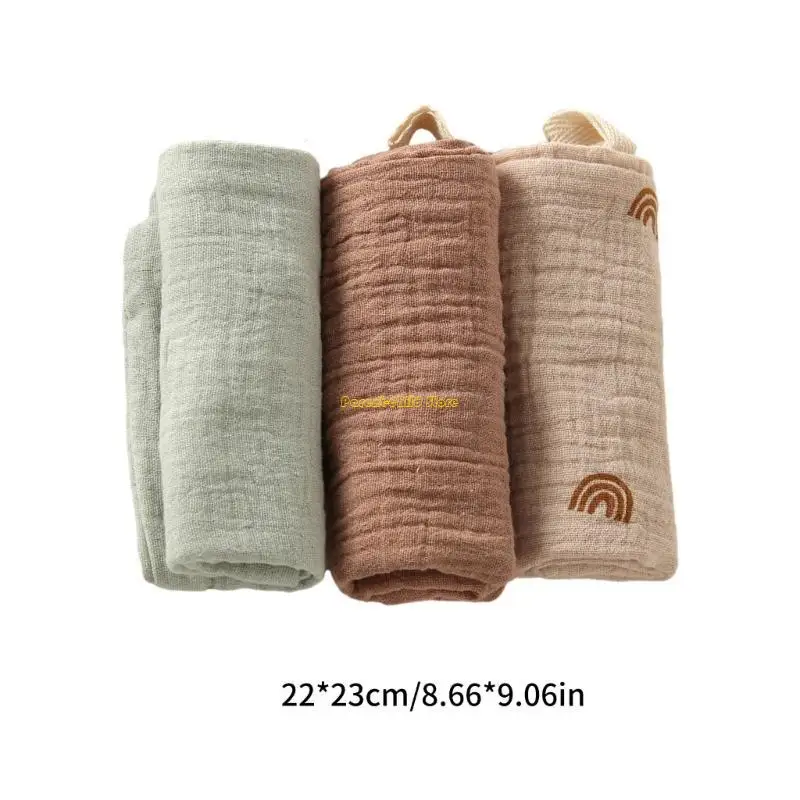 WXTD 3개 면 손수건 페이스 타올 4겹 부드럽고 흡수성이 뛰어난 침 흘리는 턱받이