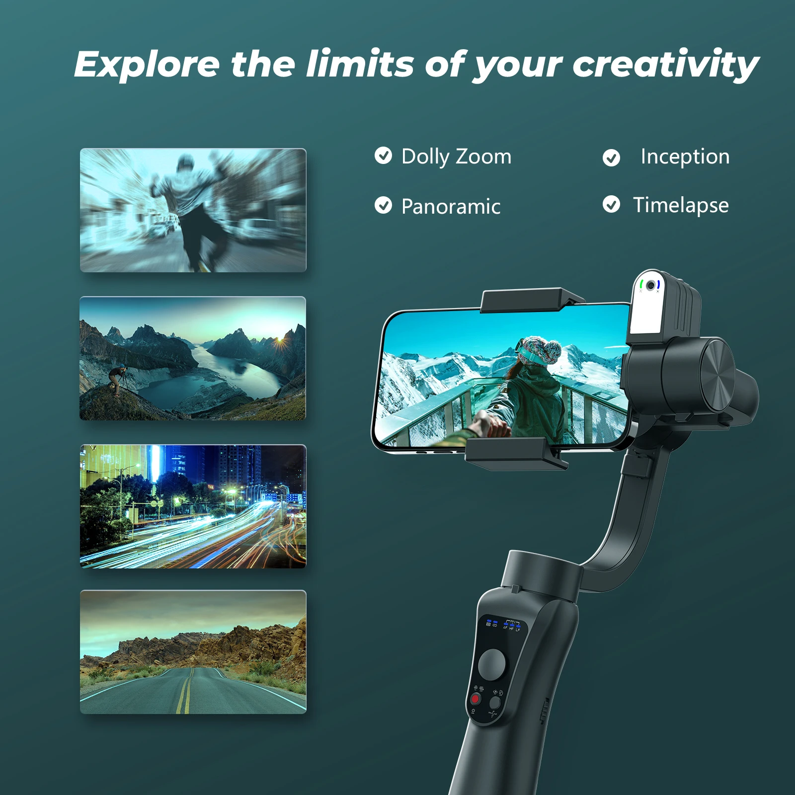 S5 Pro 3-Axis Gimbal with Fill Light & AI Face Tracking, Anti-Shake Stabilizer 360° for iPhone/Android, gimbal for Vlog/TikTok