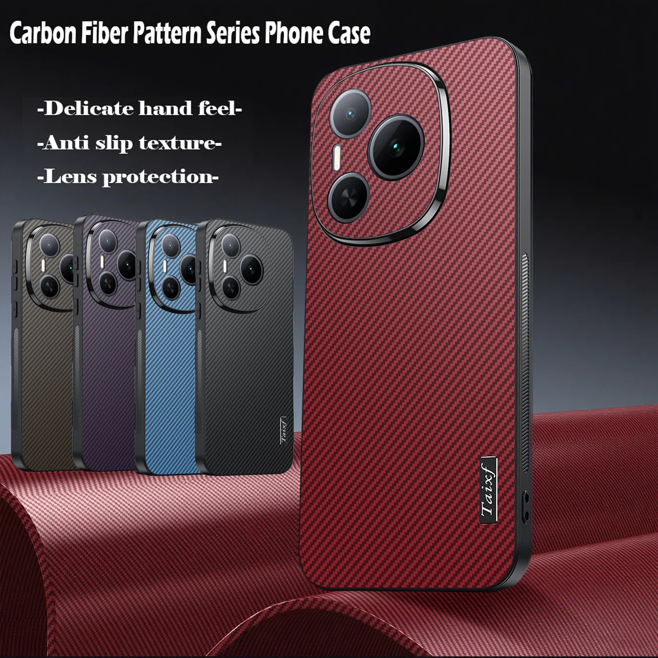 

Чехол для телефона в деловом стиле с узором из углеродного волокна для защиты линз Honor Power, противоударная задняя крышка