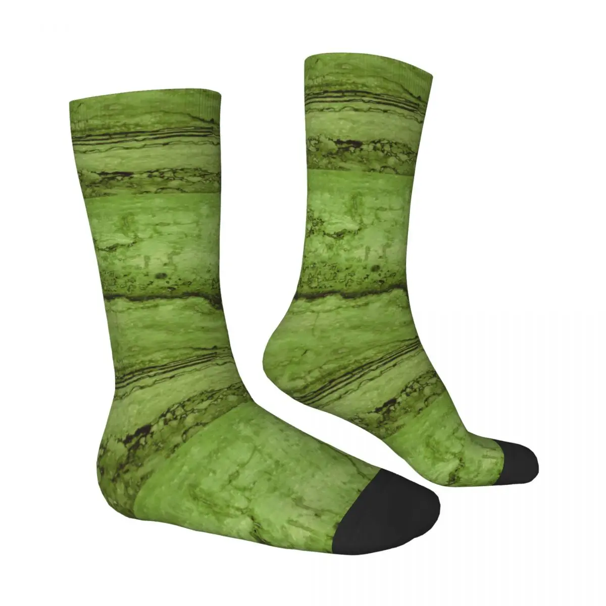 Green Abstract Moss Stockings Granite Marble Custom Funny Socks Winter Anti Skid Socks Women Running Sports Medium Soft Socks