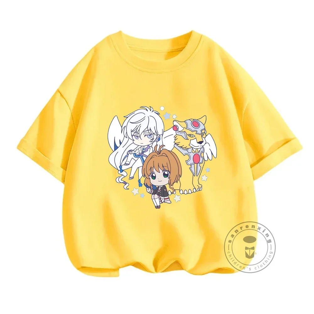 Anime Sakura Card Captor Cerberus Cartoon Kids T-Shirts Kawaii Funny Girls Clothes Baby Boys Long Sleeve T Shirt Children Tops