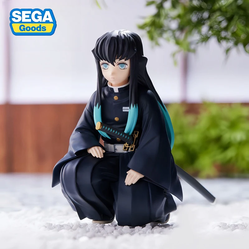 Original Genuine SEGA Demon Slayer Tokito Muichiro Squatting Position Anime Figures PVC Model Dolls Statue Collection Toys Gifts