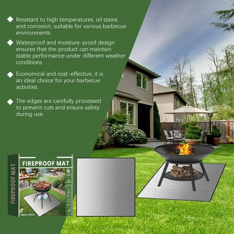 Grill Floor Mat Fireproof Protective Mat For Grill Under Grill Mat Under Grill Floor Mats To Protect Deck Waterproof Mat For