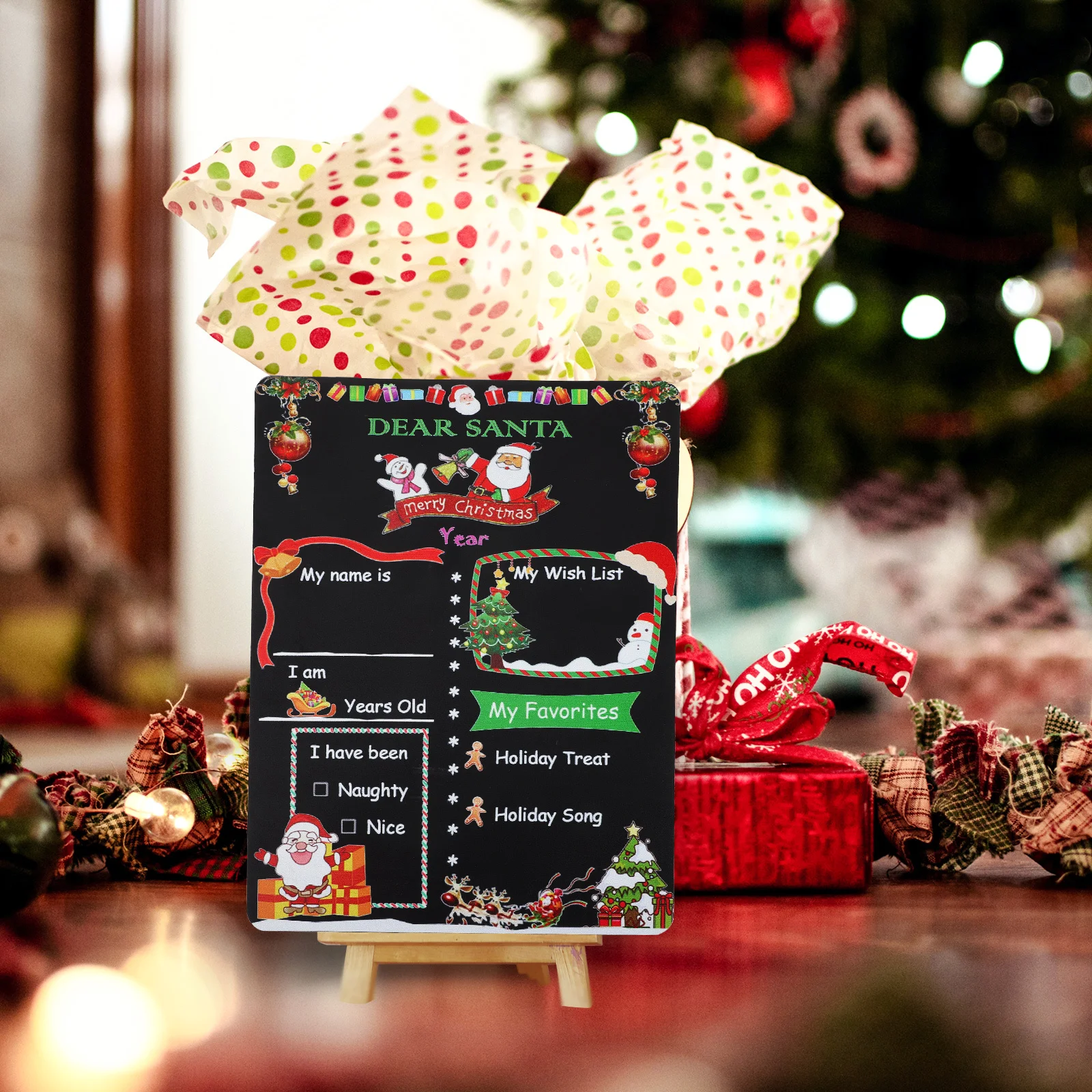 

Christmas Wish Chalkboard Wooden Desktop Countdown Decor Xmas Home Decoration Creative Holiday Ornament