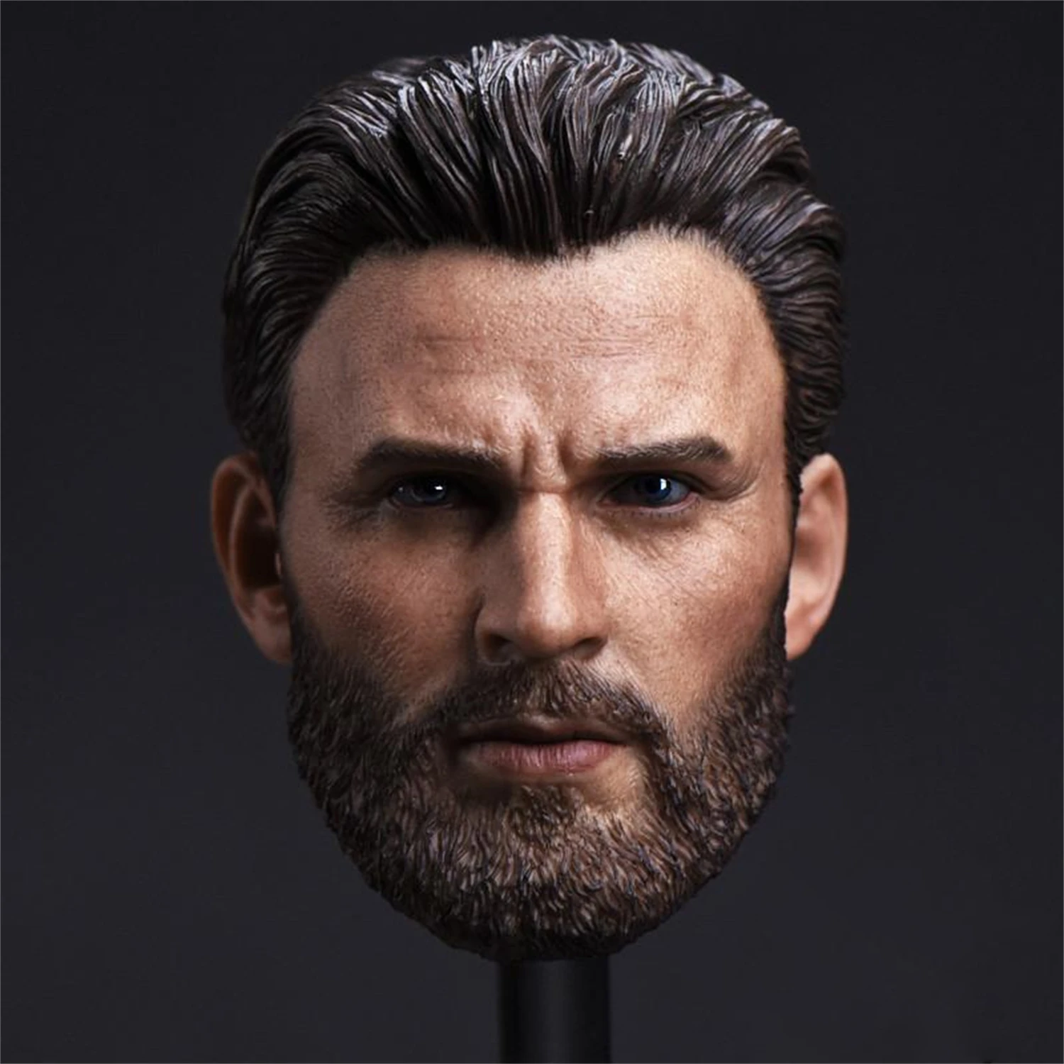 

1/6 Scale Mustache Captain Steve Rogers Chris Evans Head Sculpt DIY 12'' Hot Toys Action Figure Doll