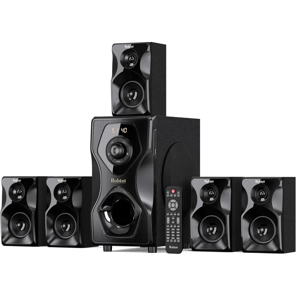 

Surround Sound Speakers Home Theater Systems - 700 Watts Peak Power 5.1/2.1Wired Stereo Speaker System 5.25" Subwoofer Strong B