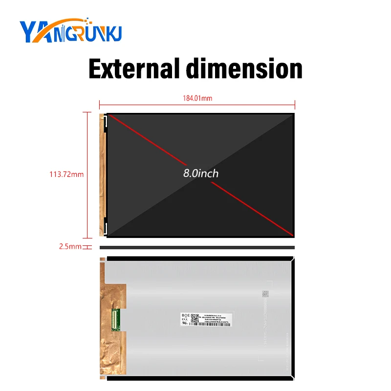 8 inch tablet PC display 800 * 1280 vertical screen MIPI interface 350 nite ultra-thin and high quality NV080WXM-N41