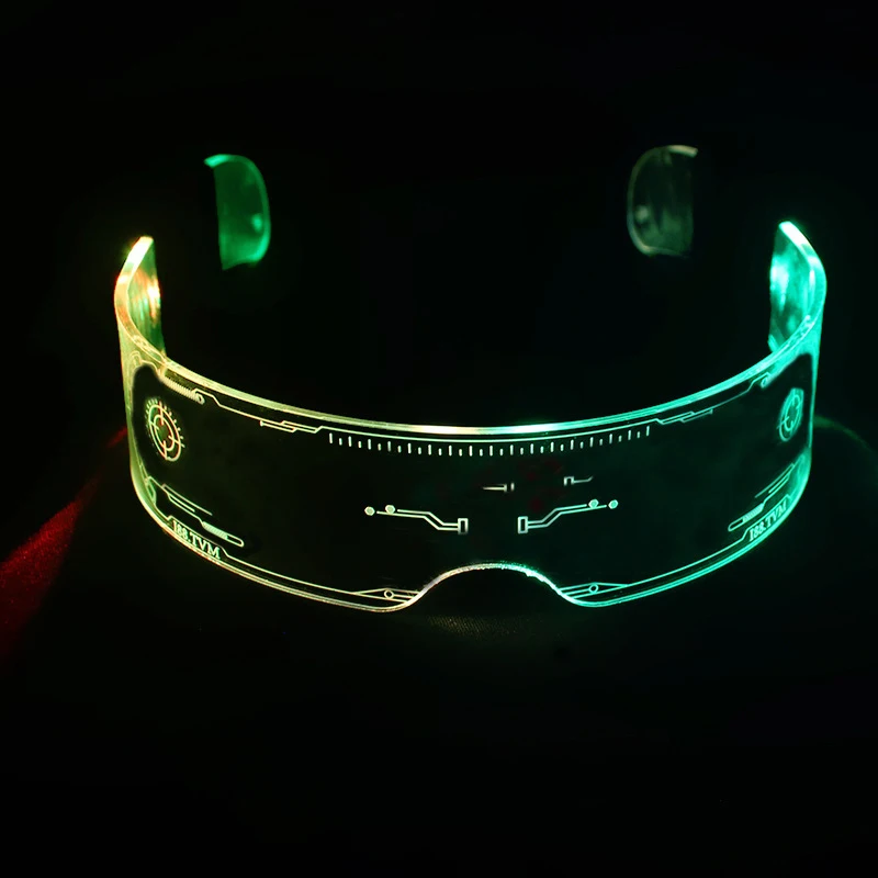 Luminous Technological Sense Glasses Glow Party Costume Decorative LED Light Up Glasses For Halloween Party Kids Luminous Toys