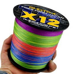 GHOTDA-sedal de pesca multifilamento, 12 hebras, resistente al desgaste, 100/300M, superfuerte, 0,16 MM-0,55 MM
