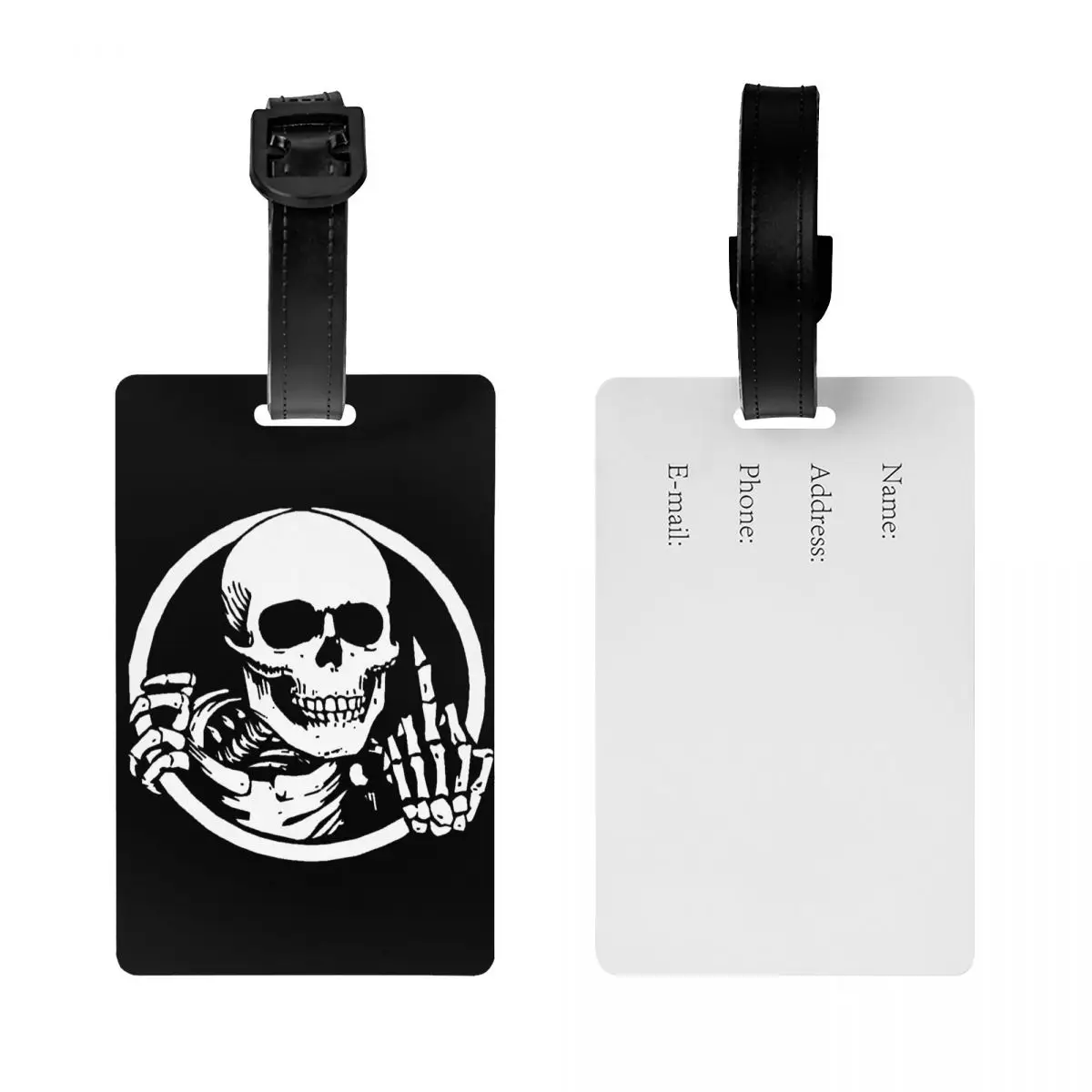 Skull Luggage Tag Custom Baggage Tags Privacy Cover Name ID Card